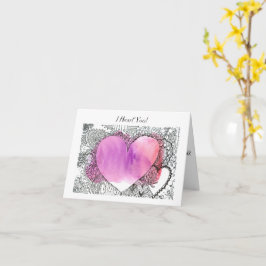  pen en Waterverf Valentijn Kaart