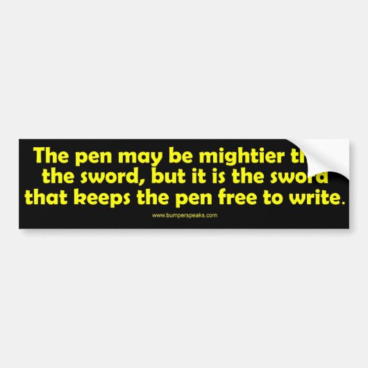Pen is Mightier Bumpersticker (Voorkant)