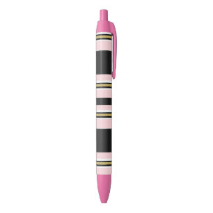 Pen Kantoor School Pen Roze Wit Goud Zwart Streep