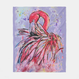 Pen met roze fleece deken