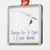 Pen naar papier metalen ornament (Links)