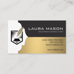 Pen Quill Contract Logo Professioneel Visitekaartje