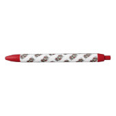 Pen/schedel en Rozen Zwarte Inkt Pen (Voorkant)