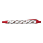 Pen/schedel en Rozen Zwarte Inkt Pen (Bovenkant)