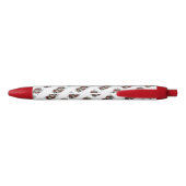 Pen/schedel en Rozen Zwarte Inkt Pen (Achterkant)