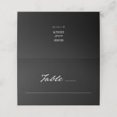 Pen Script Modern Minimaal Monogram Zwart Bruiloft (Buitenkant ongevouwen)