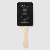 Pen Script Modern Minimalistisch zwart bruiloft pr Handwaaier (Voorkant)