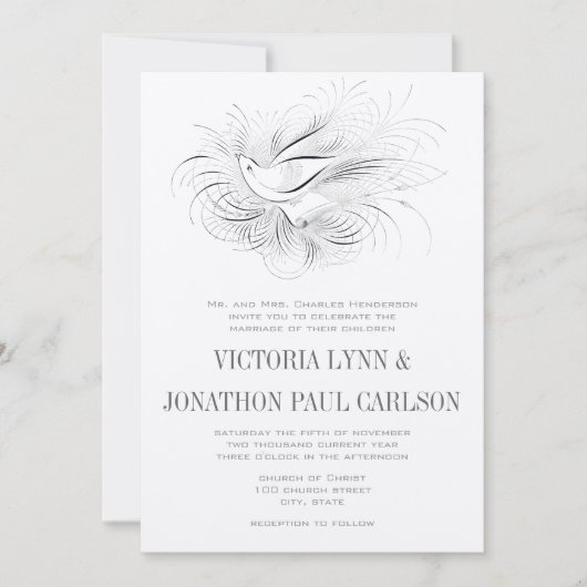 Pen Vlaams  liefdesvogel Uitnodiging tot bruiloft (Voorkant)