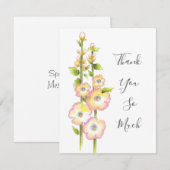 Pen & Waterverf Hollyhocks Bedankkaart (Voorkant / Achterkant)