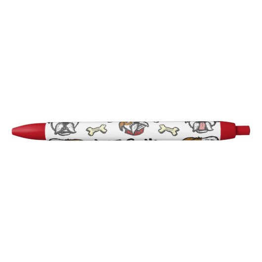 Pen with english bulldog pattern (Voorkant)