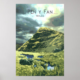 Pen Y Fan Brecon Beacons Wales Reisposter Poster