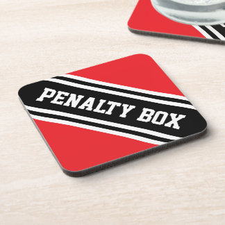 PENALTY BOX Athletic Red Black White Stripes Bier Onderzetter
