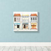 Penang erfgoed huizen canvas afdruk (Insitu (Houten vloer))