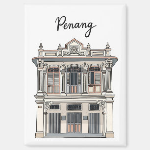 Penang Maleisië Shophouse Winkelpand Reizen Magneet