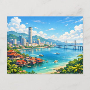 Penang Maleisië Skyline Ansichtkaart Briefkaart