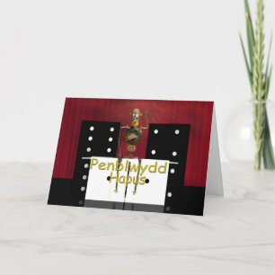 Penblwydd Hapus, de Gelukkige Tweetalige kaart van