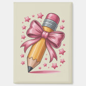 Pencil Coquette Bow Teacher Appreciation School Magneet (Voorkant)