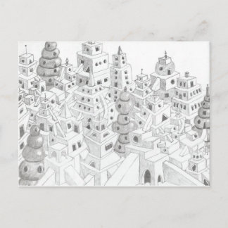 Pencil Drawn City Briefkaart