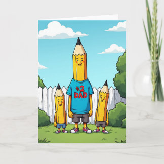 Pencil Family Fathers Day Card Kaart