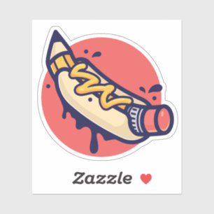 Pencil hotdog sticker