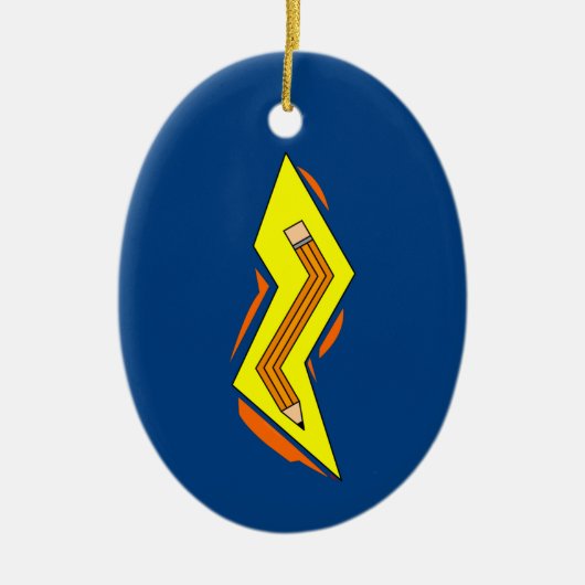 Pencil Lightning Bolt Keramisch Ornament (Voorkant)