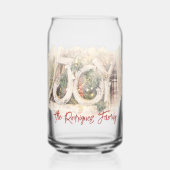 Pencil Schetch Rustic JOY kerstkunst Blikvorm Glas (Links)