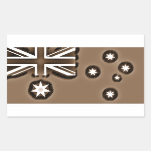 Pencil Schets Effect Sepia Australische vlag Rechthoekige Sticker