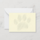 Pencil Sketched Dog Paw Digital Art Cream Notitiekaartje (Achterkant)