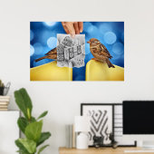 Pencil Vs Camera - Electro Bird Poster (Thuiskantoor)