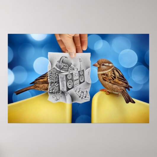 Pencil Vs Camera - Electro Bird Poster (Voorkant)