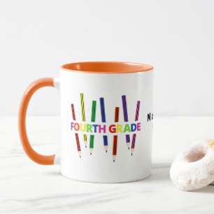 Pencils 4e année Personnalisable Mug enseignant