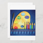 Pencils Et Invitations De Pinceaux (Devant / Derrière)