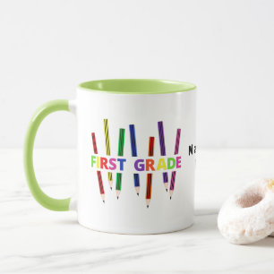 Pencils First Grade Personnalisable Prêteur Mug