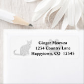 PencilTabby Cat Return-adreslabel Etiket (Insitu)