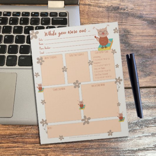 Pendant que vous étiez en dehors du Bloc-notes de