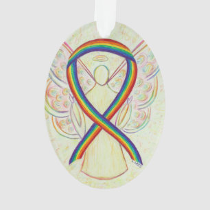 Pendentif Ange Ornement Ruban de Sensibilisation A