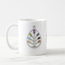 Pendentif Arbre de Vie Chakra Argent Mug à Café
