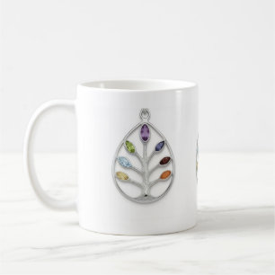 Pendentif Arbre de Vie Chakra Argent Mug à Café