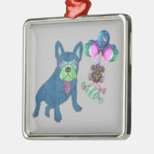 Pendentif Bouledogue Français Ornement Argenté (Gauche)