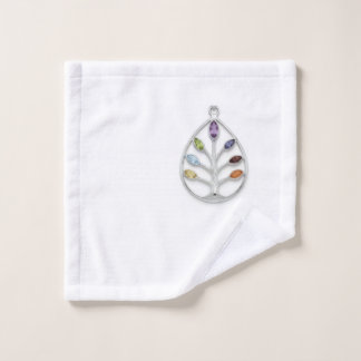 Pendentif d'arbre en pierre précieuse colorée Serv