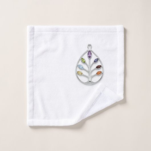 Pendentif d'arbre en pierre précieuse colorée Serv (Gant de toilette)