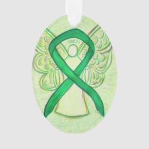 Pendentif de l'ornement de l'ange de ruban vert de
