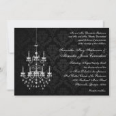 Pendentif noir lustre lumière mariage Invitations (Devant)
