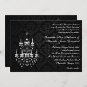 Pendentif noir lustre lumière mariage Invitations (Devant / Derrière)