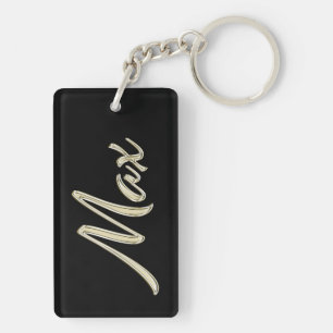Pendentif porte-clés en or blanc Max Name