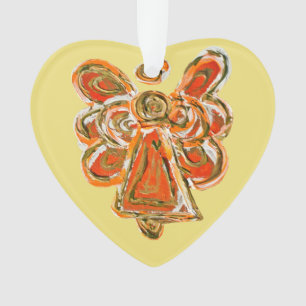 Pendentifs de Noël Ange Gardien Orange Ornements