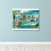 Pendleton, Oregon - Grote Letter-scènes Canvas Afdruk (Insitu (Houten vloer))