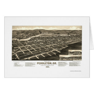 Pendleton, OU carte panoramique - 1884