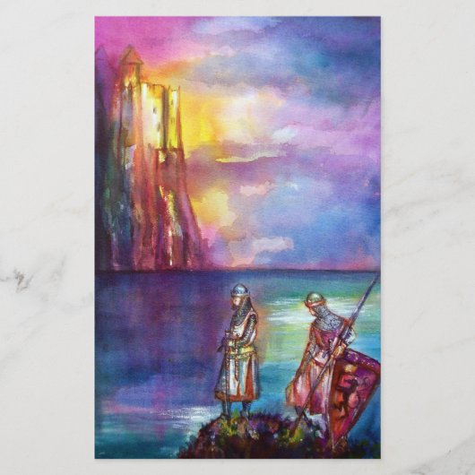 PENDRAGON Medieval Knachten, Lake Sunset, Fantasy Briefpapier (Voorkant)