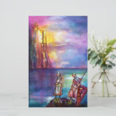 PENDRAGON Medieval Knachten, Lake Sunset, Fantasy Briefpapier (Staand voorkant)